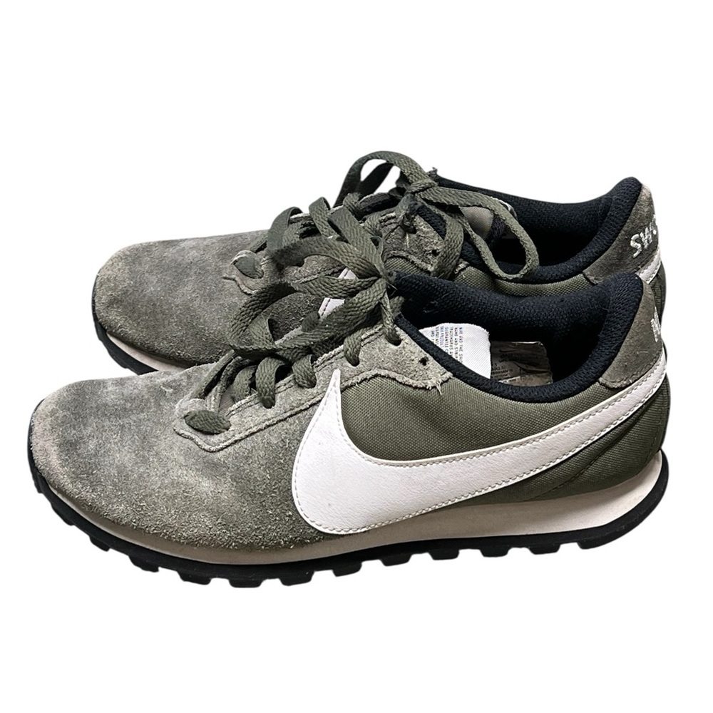 Nike pre-love XO twilight marsh green suede lace up  swoosh sneakers